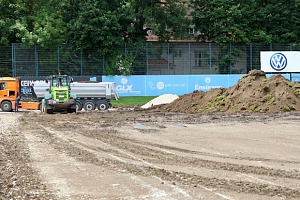 Umbauarbeiten am Trainingsgelände des TSV 1860 München. Foto: Anne Wild